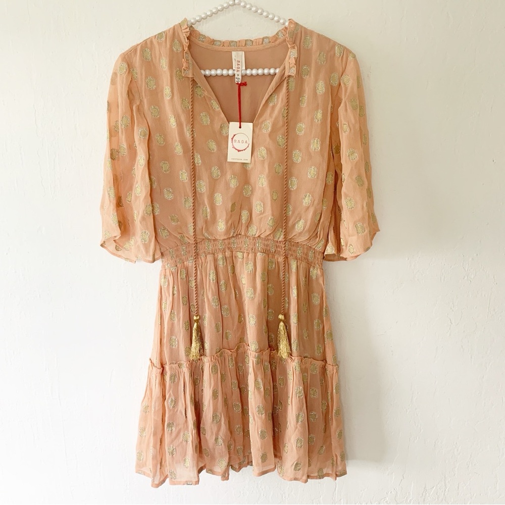 Anthropologie Raga Kenna Metallic-Dot Dress - Picture 3 of 12